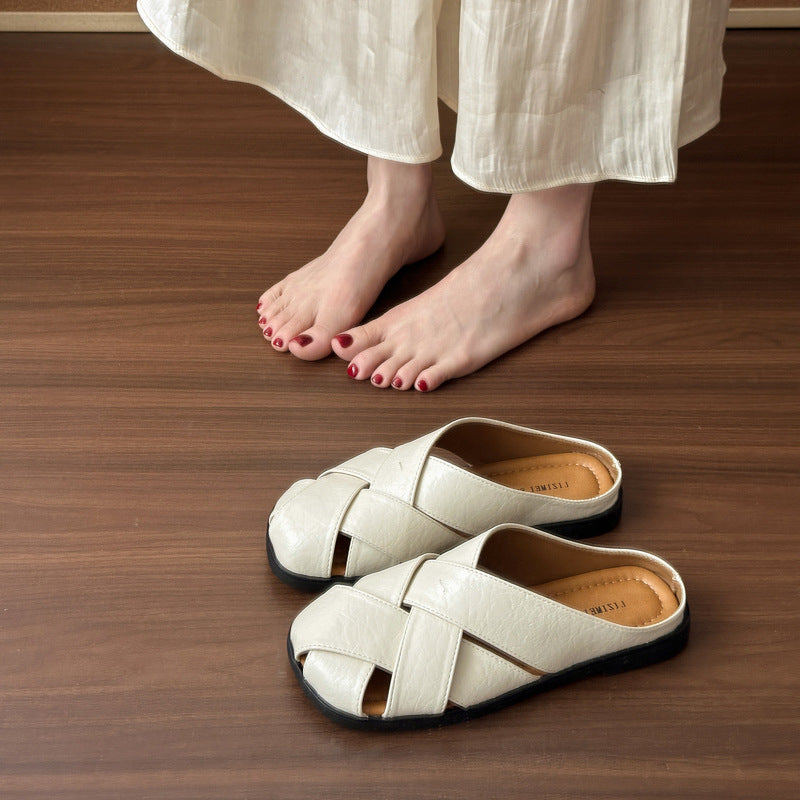 Flat shoes paired with skirts