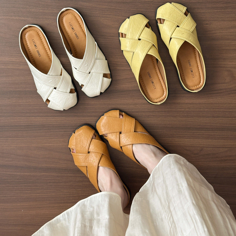 Flat shoes paired with skirts
